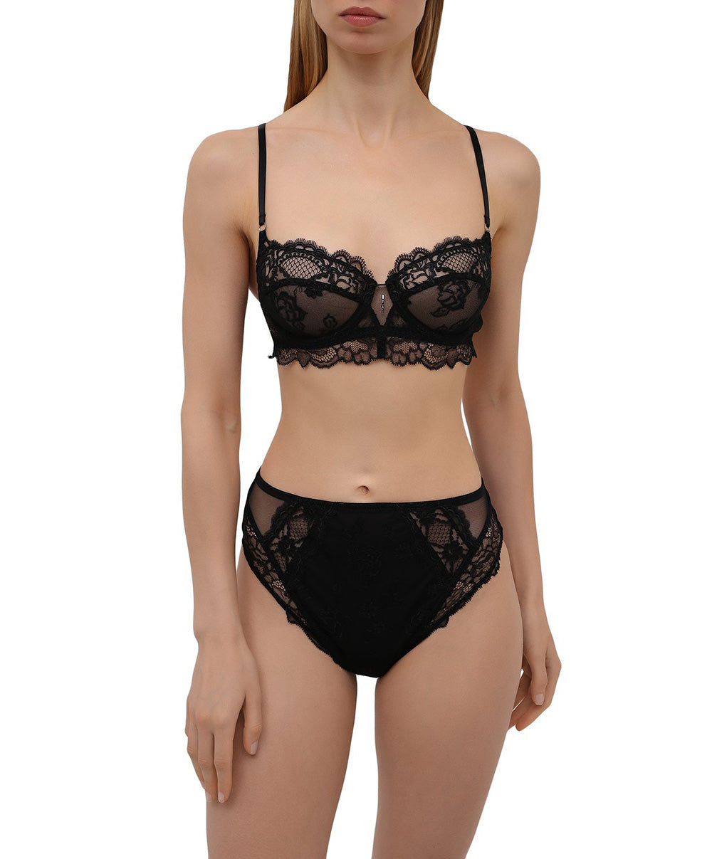 Slip haut dos opaque Lise Charmel Sublime en Dentelle noir ACH0313-NO