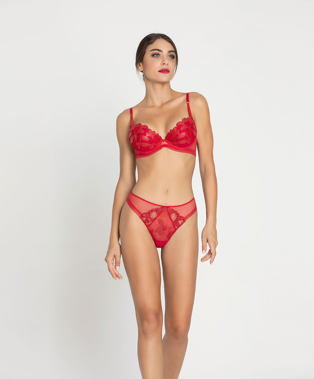 Slip italien "Séduction" Lise Charmel Glamour Couture rouge ACH0707-GD