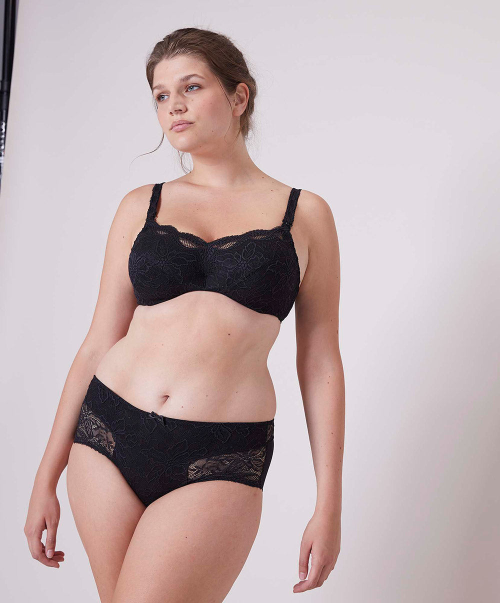 Soutien-gorge d'allaitement armatures amovibles grande taille Simone Pérèle Eden noir 12E399-015