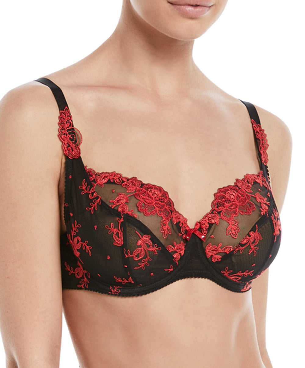 Soutien-gorge armature Lise Charmel Baisers de fleurs nuit amarante