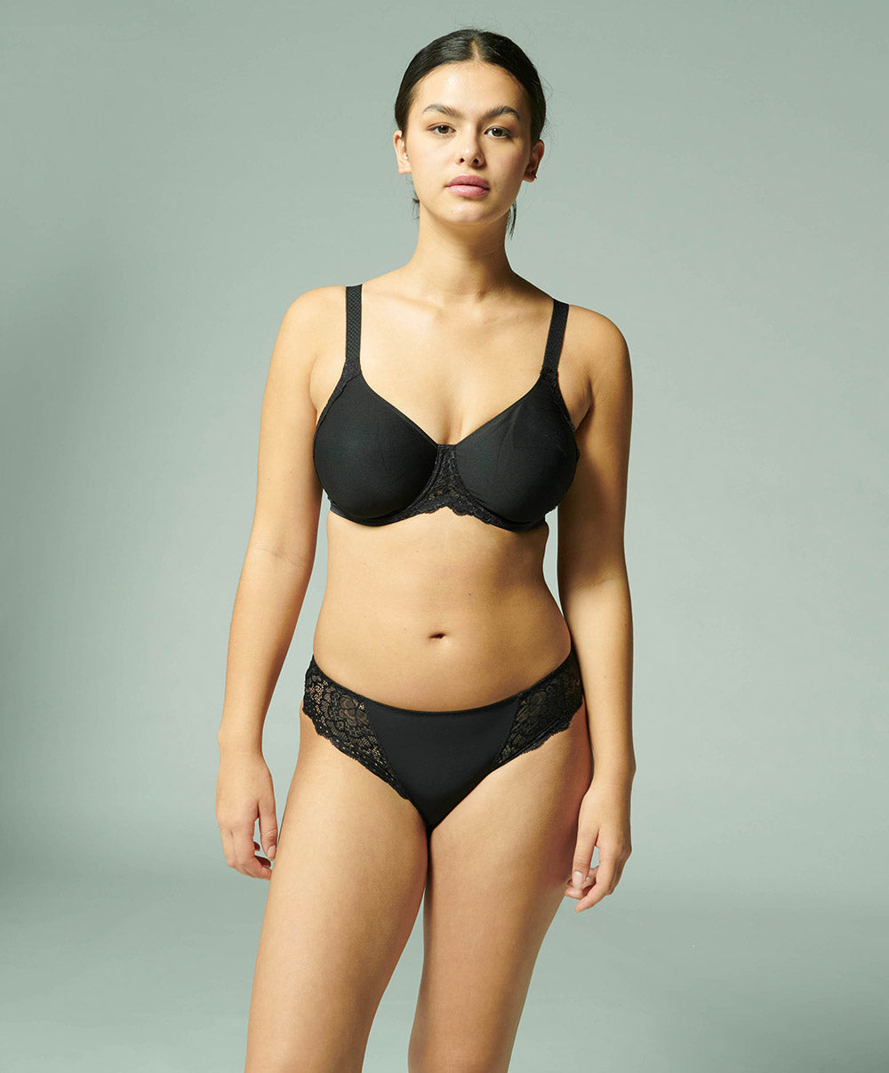 Soutien-gorge armatures moulé rigide grande taille Simone Pérèle Caresse noir 12A380-015