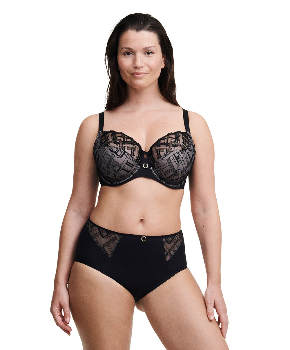 Soutien-gorge armatures très enveloppant grande taille Chantelle Graphic Support noir C21S10-011