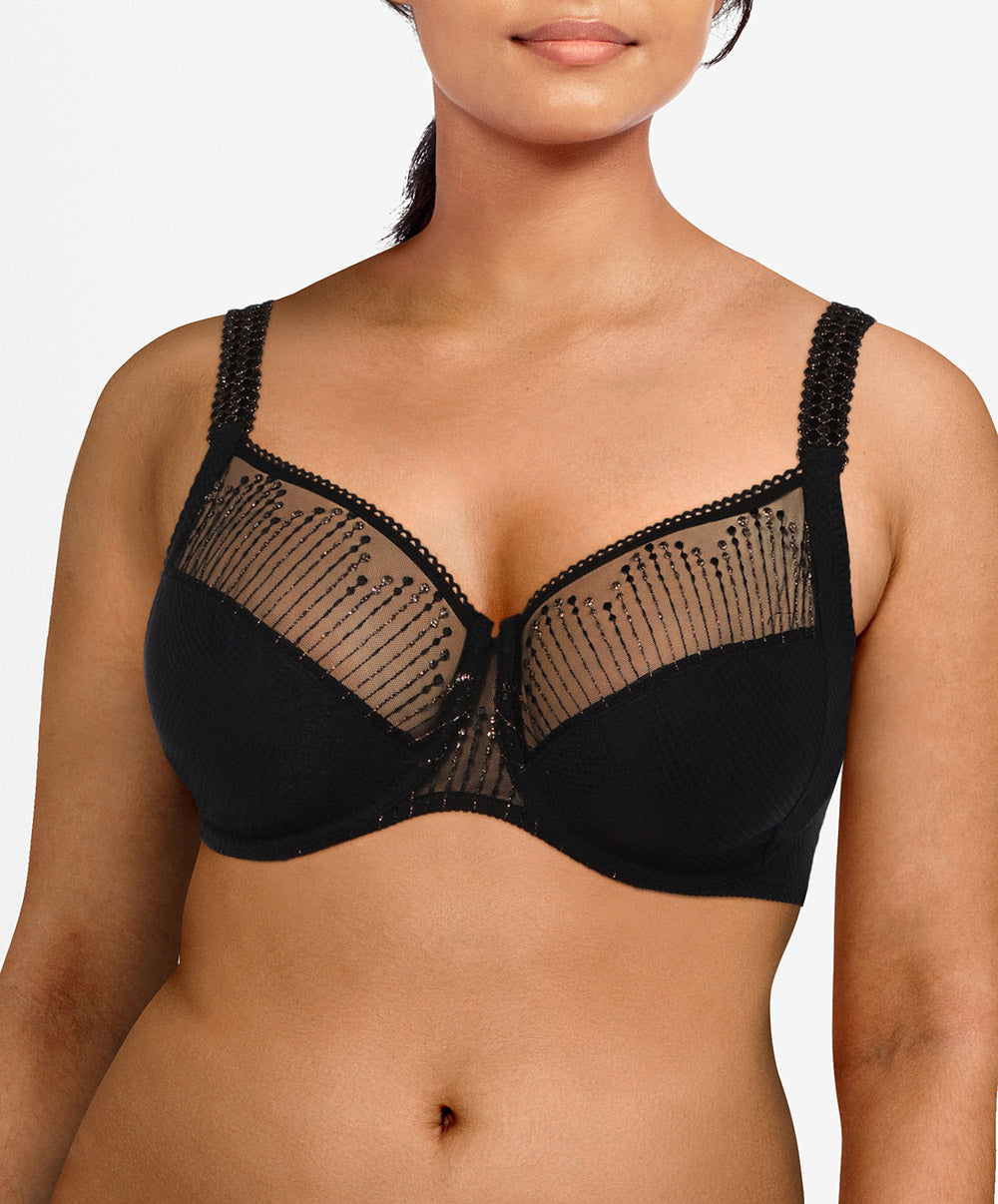 Soutien-gorge armatures grande taille Chantelle Luminesce noir or C19K10-0A1