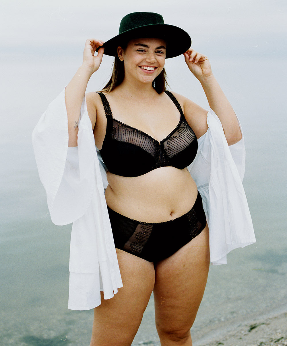 Soutien-gorge armatures grande taille Chantelle Luminesce noir or C19K10-0A1