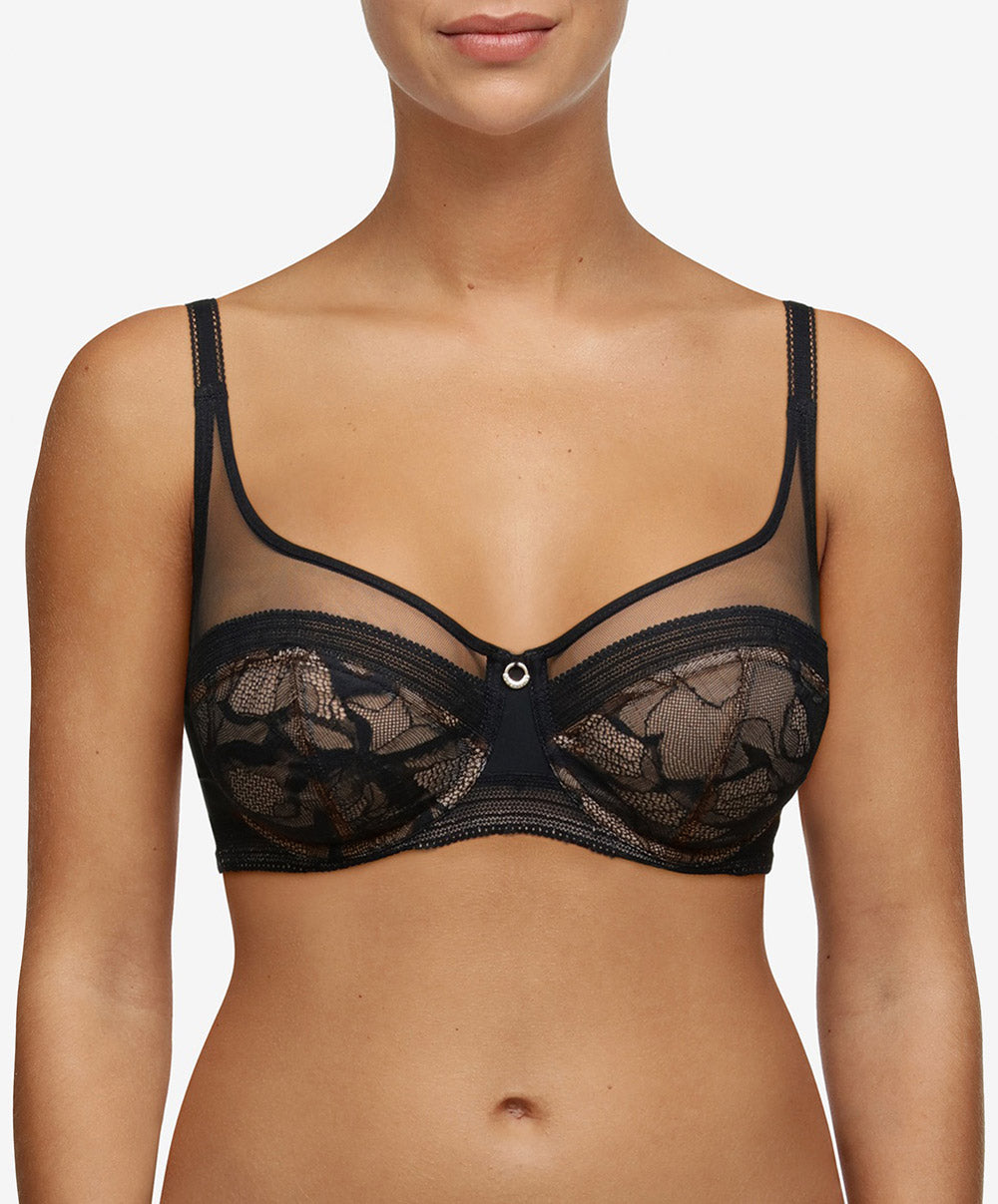 Soutien-gorge armatures très enveloppant Chantelle True Lace noir C11M10-011