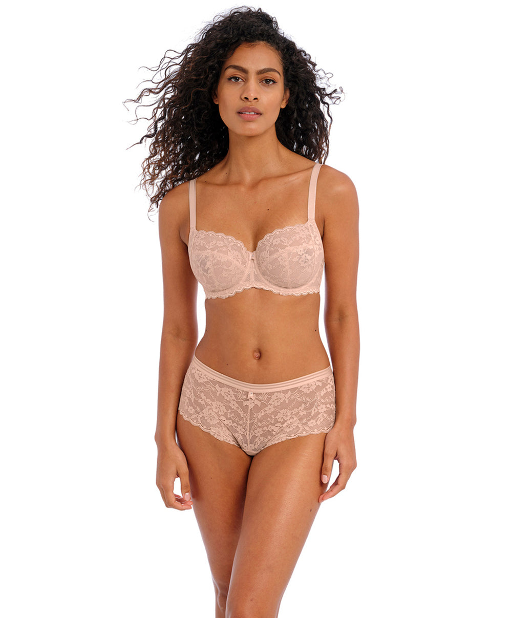 Soutien-gorge balconnet à armatures renforts latéraux grande taille Freya Offbeat natural beige AA5451-NAE