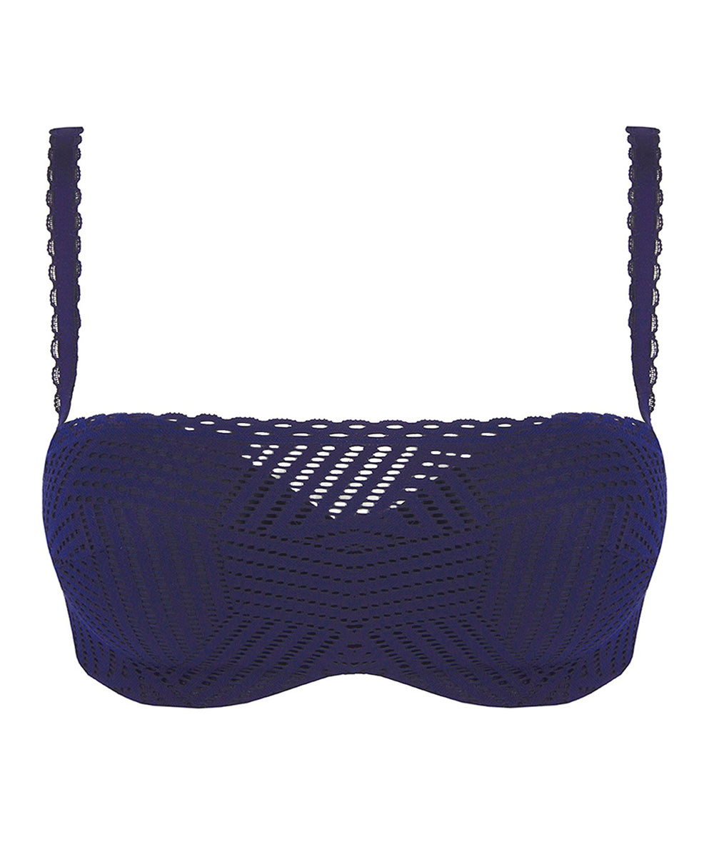 Soutien-gorge bandeau bretelles amovibles Antigel de Lise Charmel Tressage Graphic marine ECC8337-5637-TM