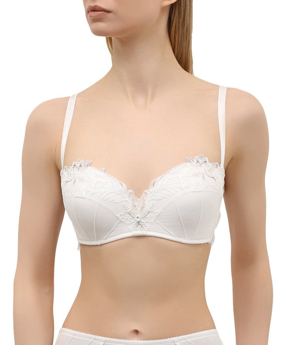 Soutien-gorge bandeau bretelles amovibles Lise Charmel Orchidée beauté Ecru nacre ACG5662-EN