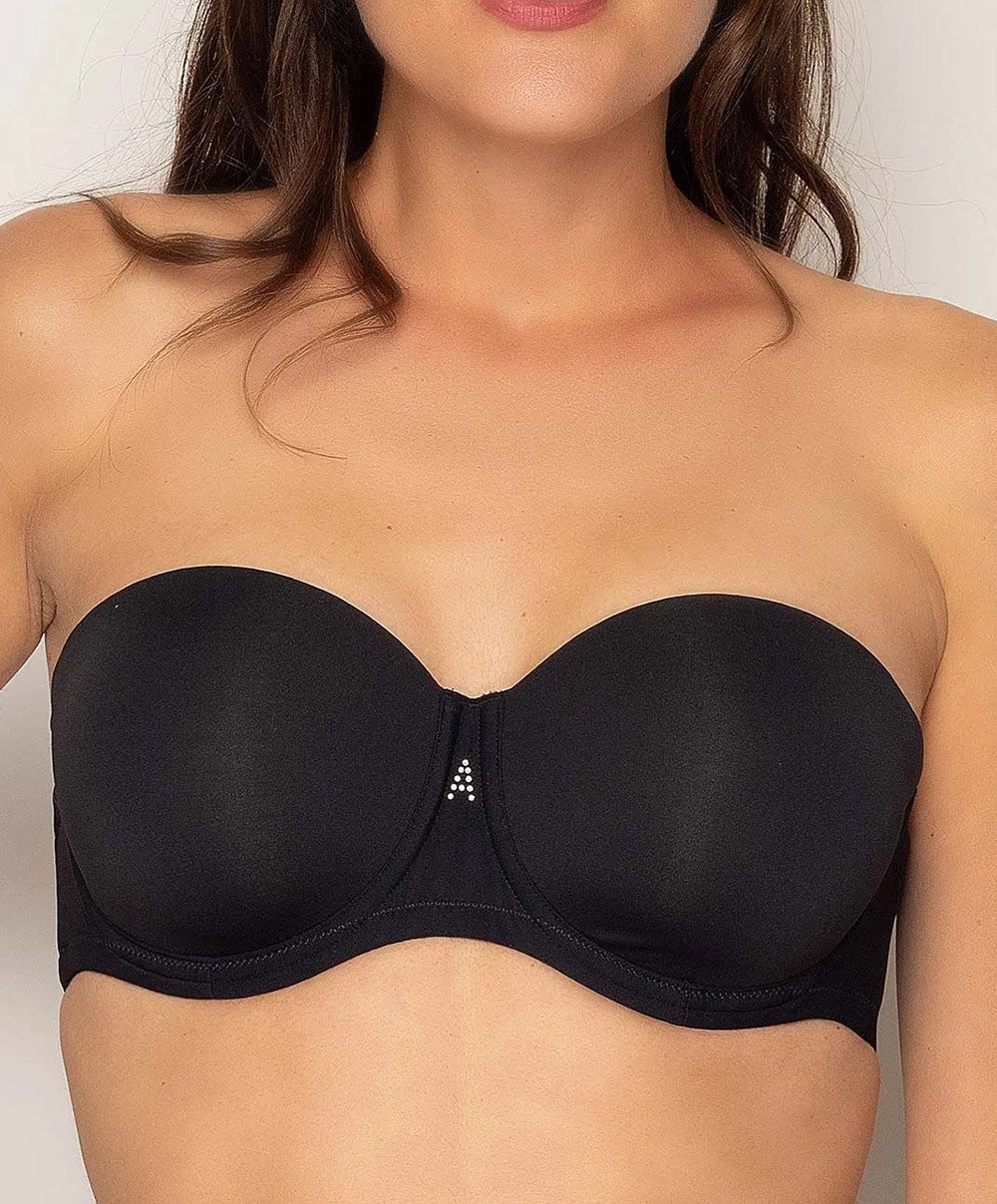 Soutien-gorge bandeau bretelles amovibles grande taille Antigel de Lise Charmel Culte Beauté noir FCH5666-NO