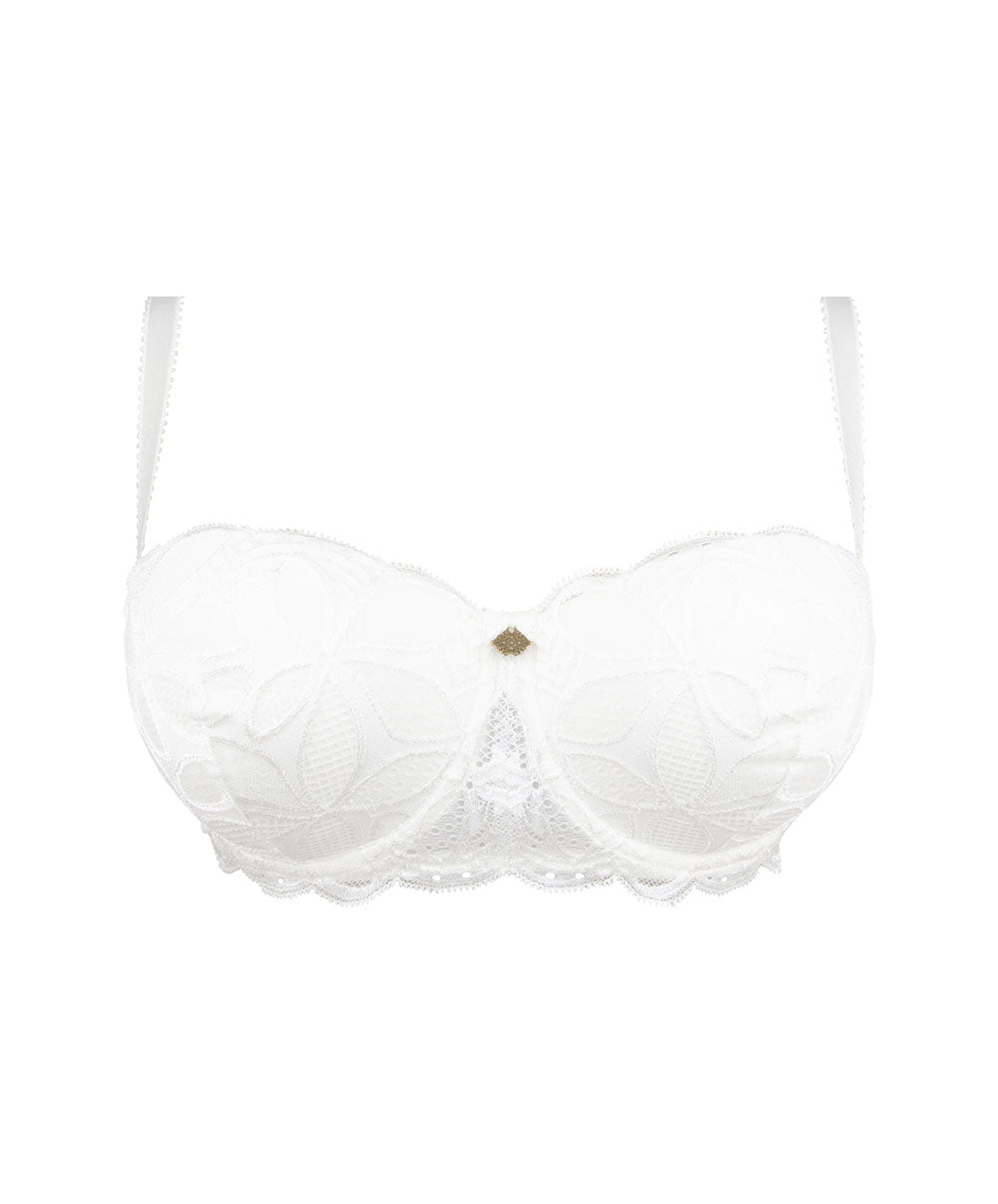 Soutien-gorge bandeau bretelles amovibles grande taille Antigel de Lise Charmel Stricto Sensuelle blanc FCH5617-BL