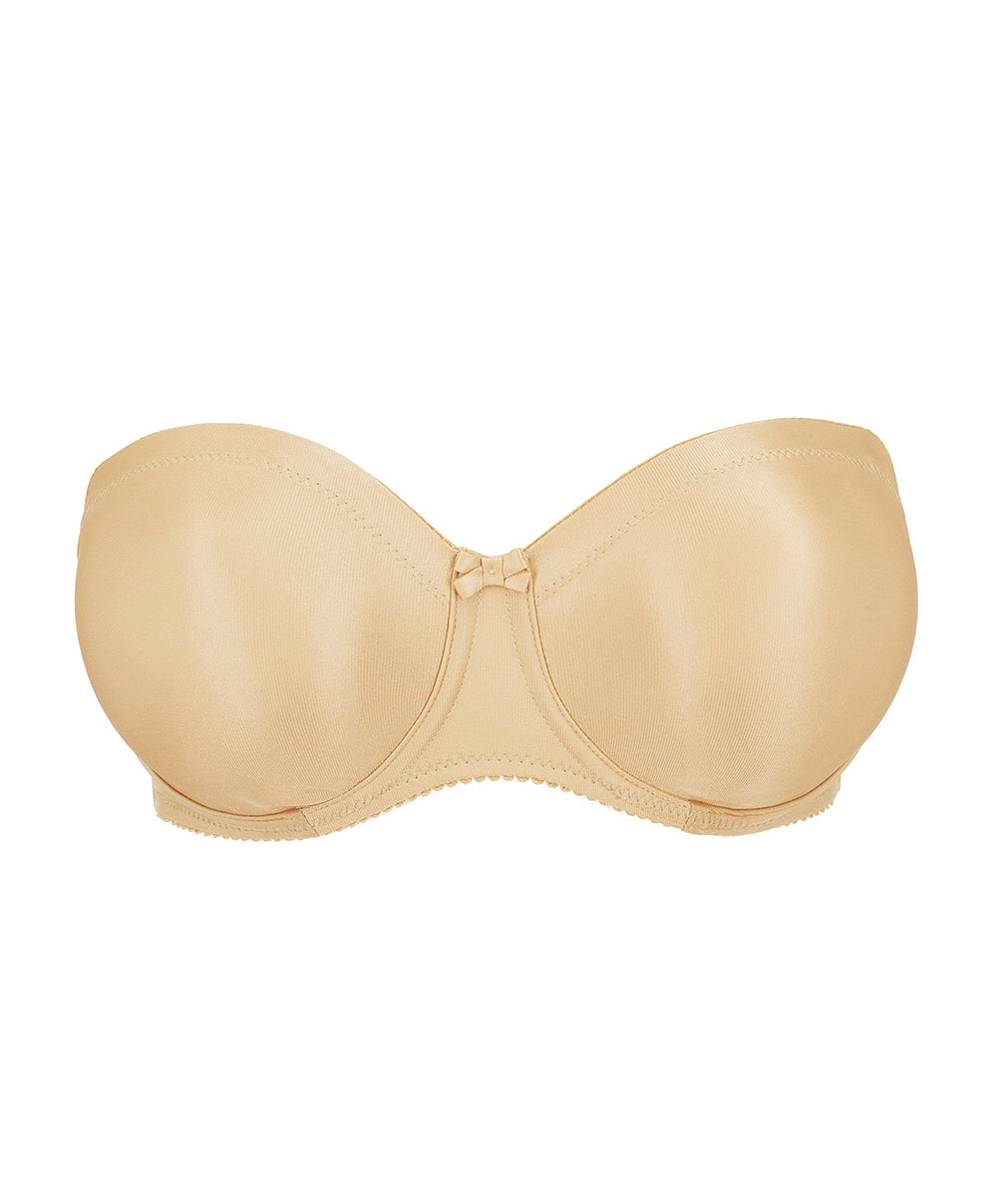 Soutien-gorge bandeau moulé lisse bretelles amovibles invisible à armatures PrimaDonna Satin cognac 0161331-COG