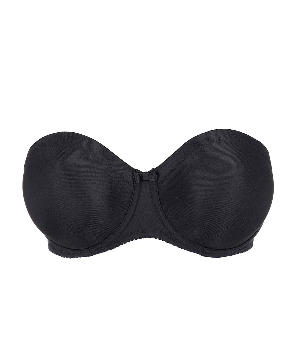 Soutien-gorge bandeau moulé lisse bretelles amovibles invisible à armatures PrimaDonna Satin noir 0161331-ZWA
