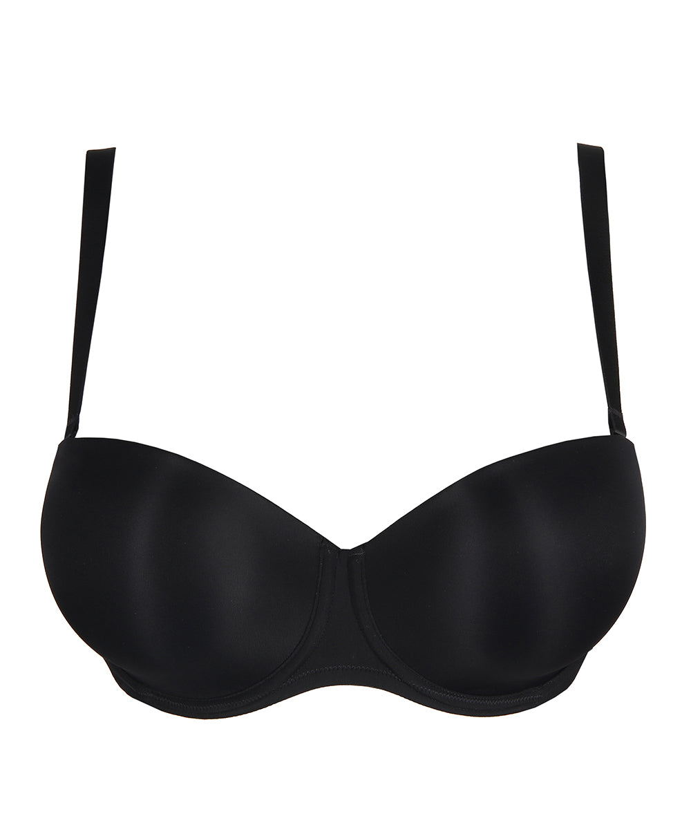 Soutien-gorge bandeau rembourré lisse bretelles amovibles invisible à armatures PrimaDonna Figuras charbon 0263258-CHB