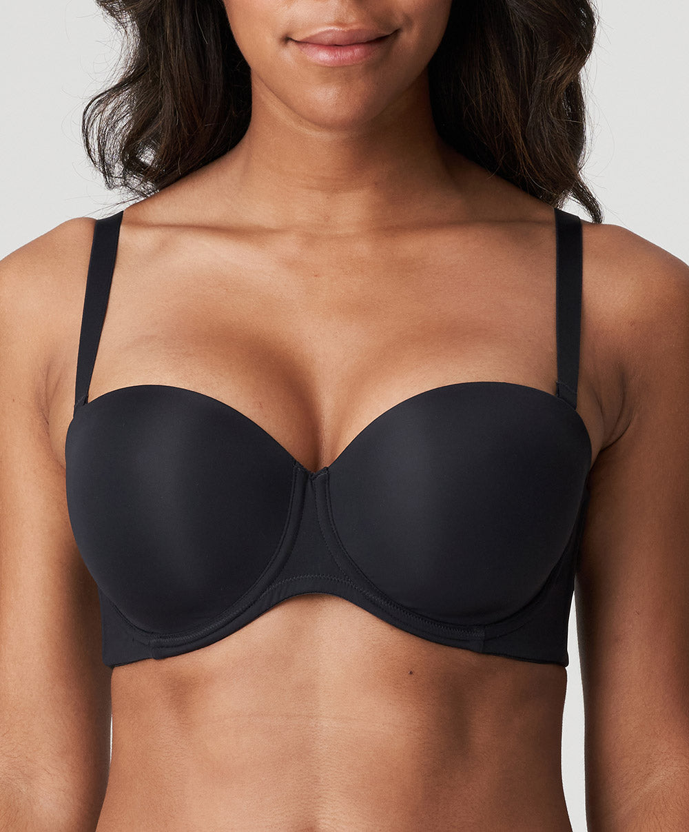 Soutien-gorge bandeau rembourré lisse bretelles amovibles invisible à armatures PrimaDonna Figuras charbon 0263258-CHB