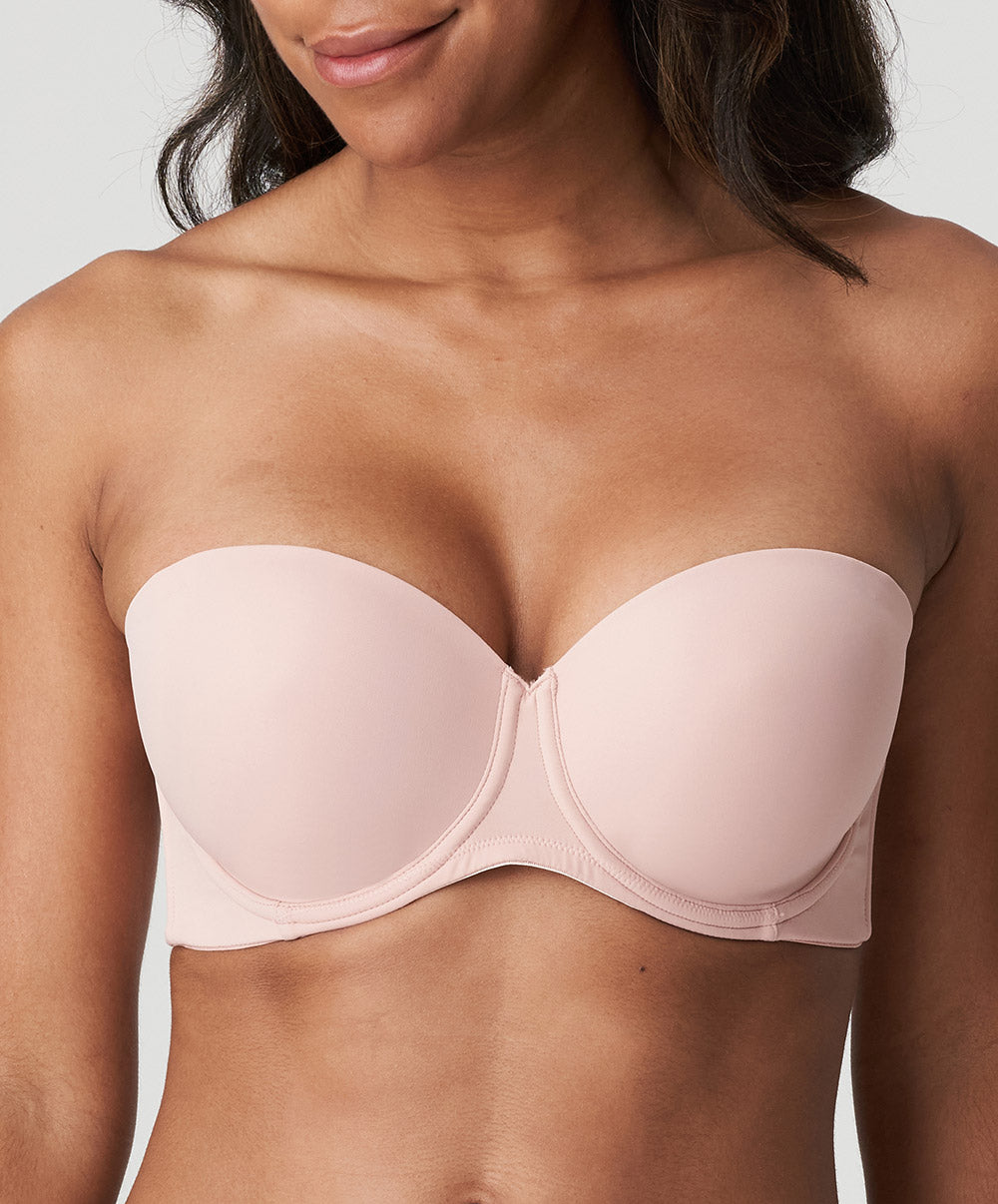 Soutien-gorge bandeau rembourré lisse bretelles amovibles invisible à armatures PrimaDonna Figuras rose poudré 0263258-PWD