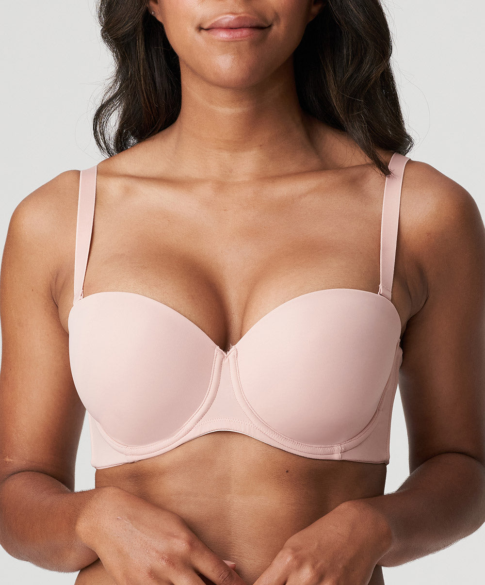 Soutien-gorge bandeau rembourré lisse bretelles amovibles invisible à armatures PrimaDonna Figuras rose poudré 0263258-PWD