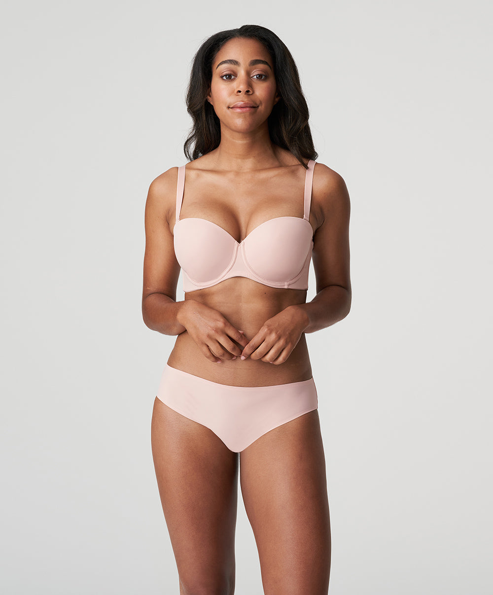 Soutien-gorge bandeau rembourré lisse bretelles amovibles invisible à armatures PrimaDonna Figuras rose poudré 0263258-PWD