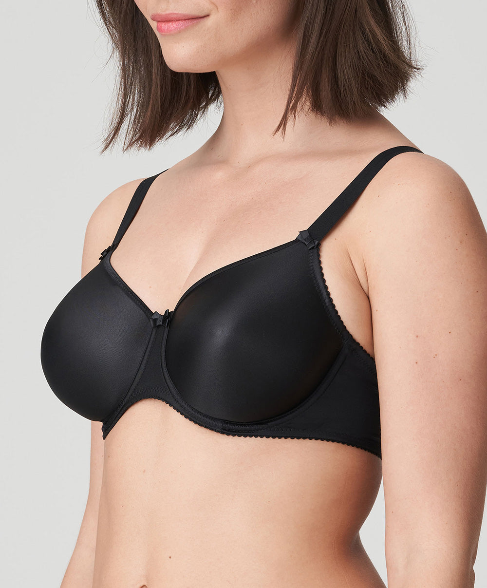 Soutien-gorge bonnets moulés lisses à armatures invisible PrimaDonna Satin noir 0161330-ZWA