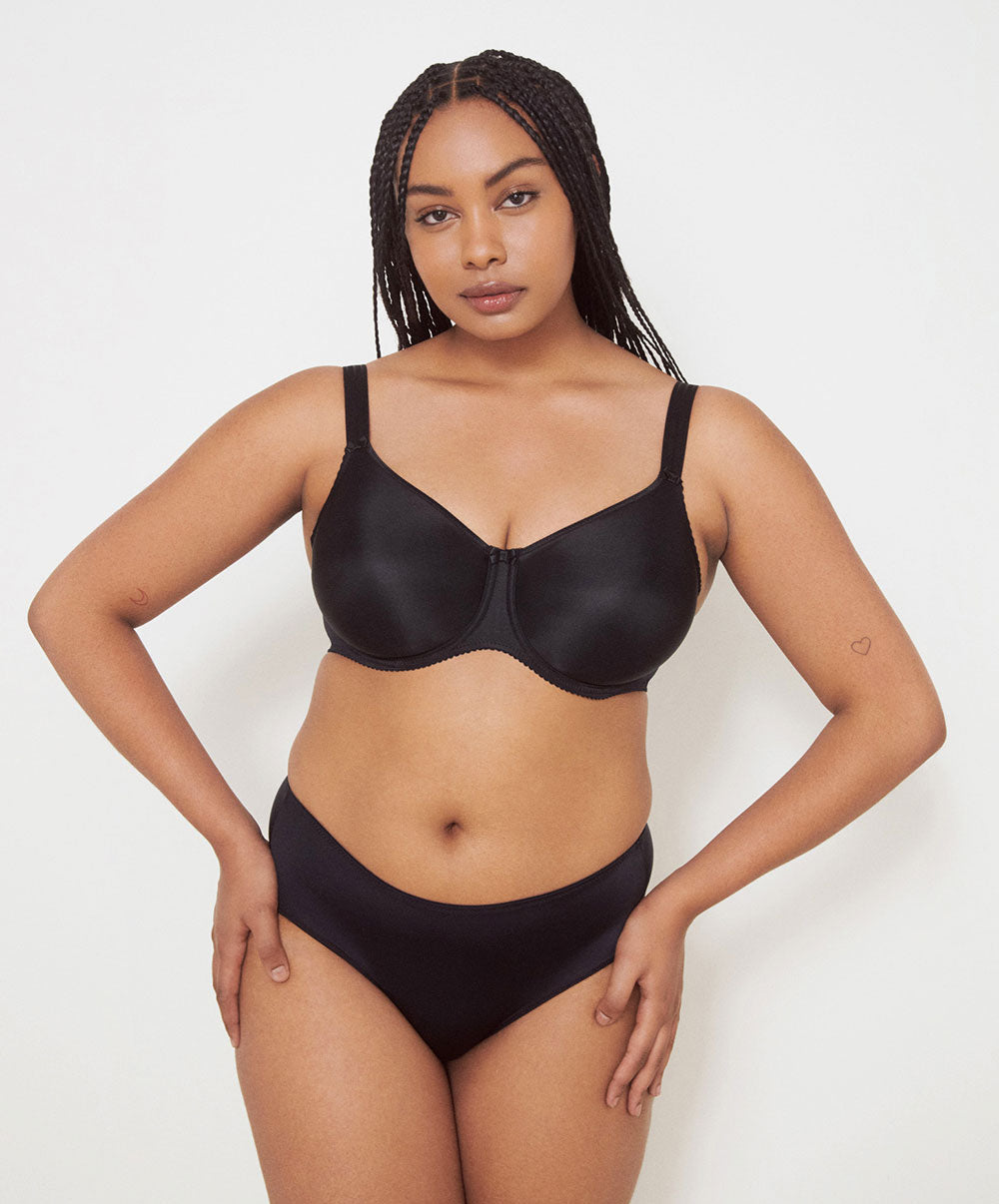 Soutien-gorge bonnets moulés lisses à armatures invisible PrimaDonna Satin noir 0161330-ZWA