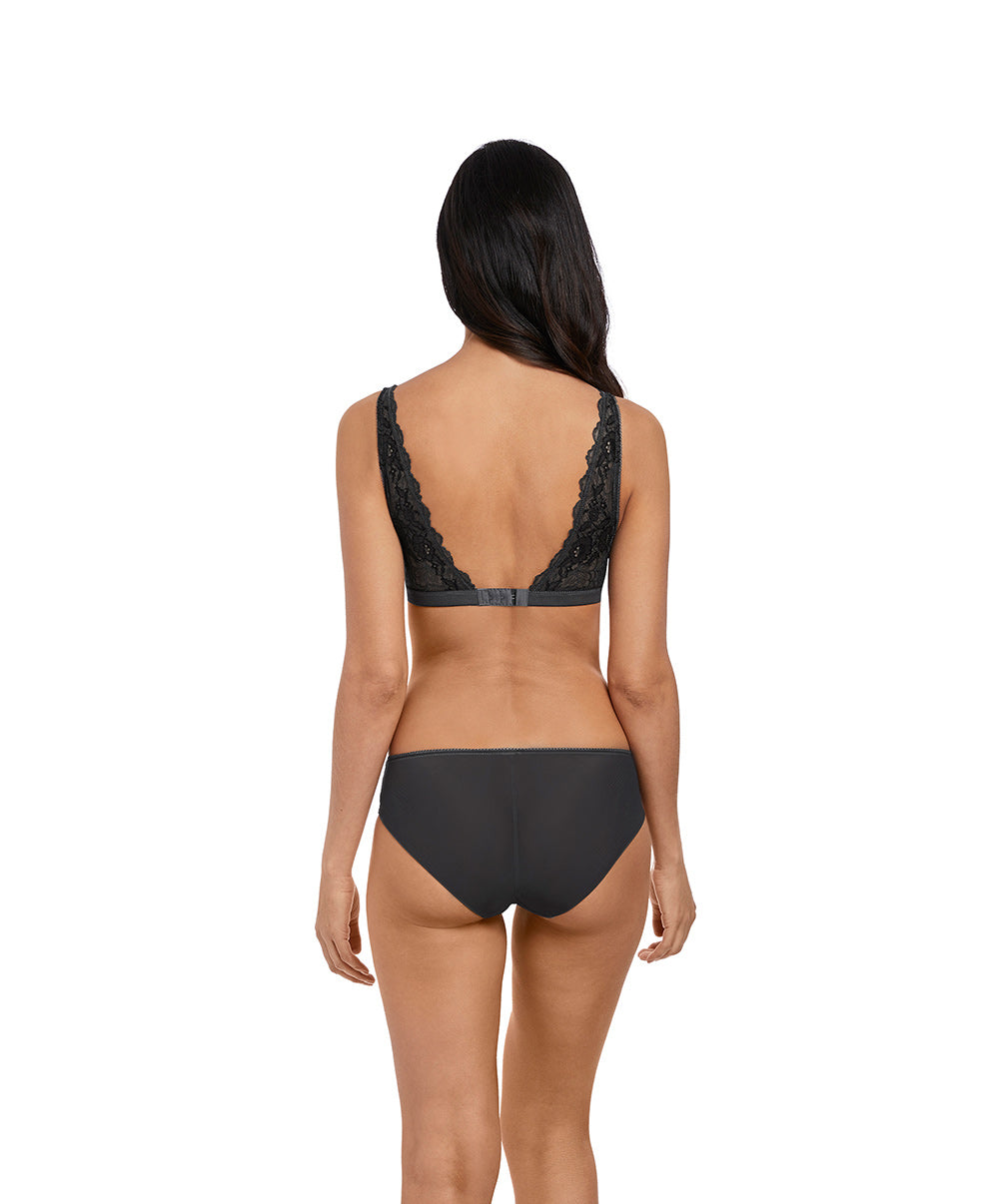 Soutien-gorge brassière sans armatures Wacoal Lace Perfection charcoal gris anthracite WE135008-CHL