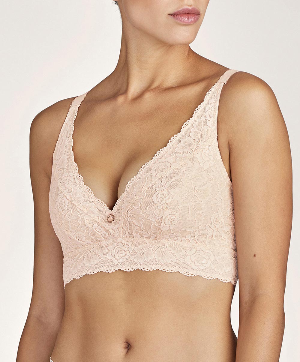 Soutien-gorge brassière confort sans armatures bralette Rosessence nude été Aubade HK10-02-NETE