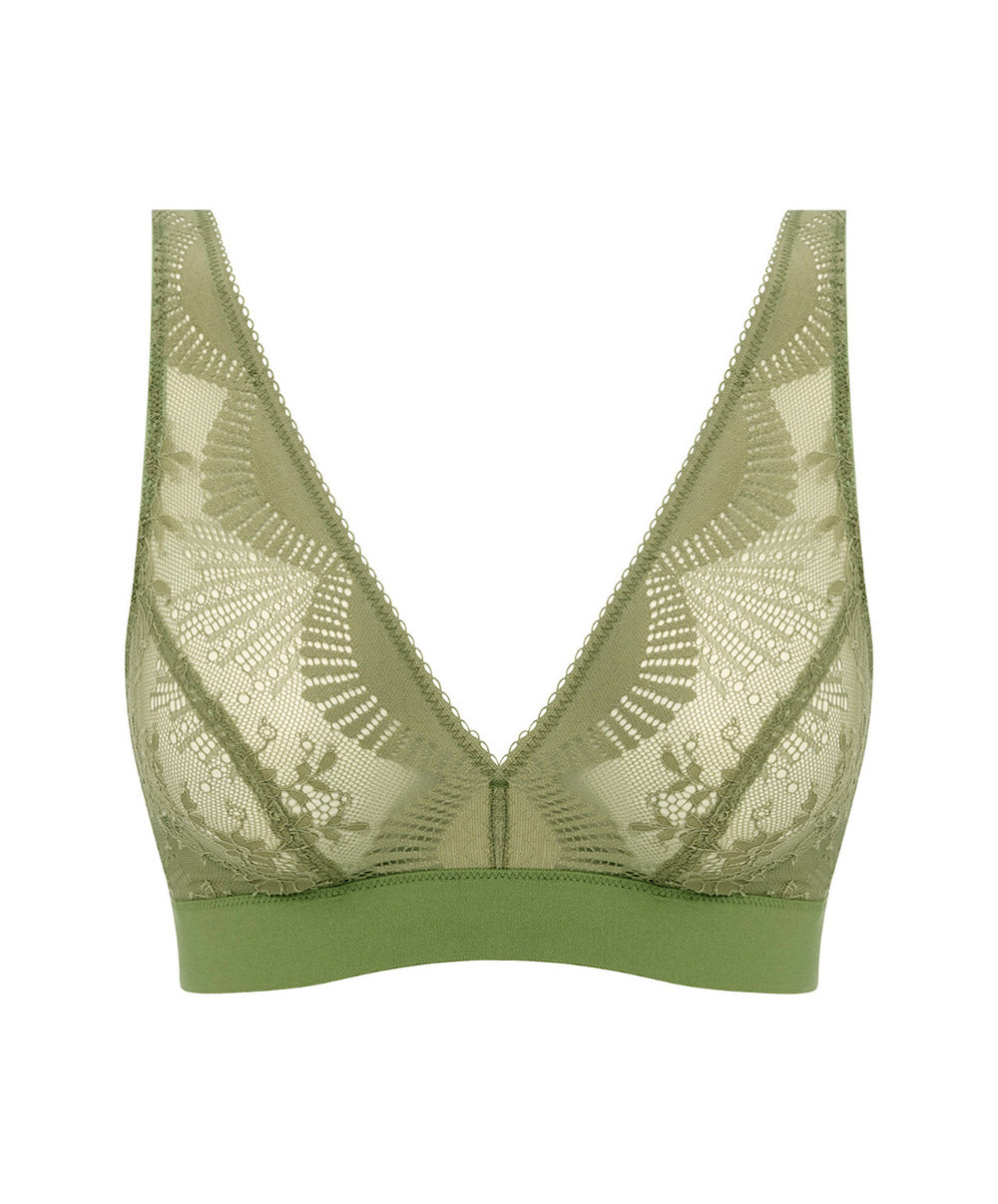 Soutien-gorge brassière sans armatures Wacoal Sensu Lace vert soie WE601203-GEN
