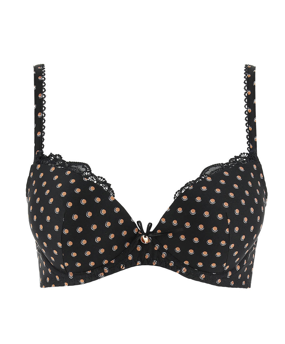 Soutien-gorge coque Antinéa de Lise Charmel Pois Glamour noir camel CCC8036-NC fashion