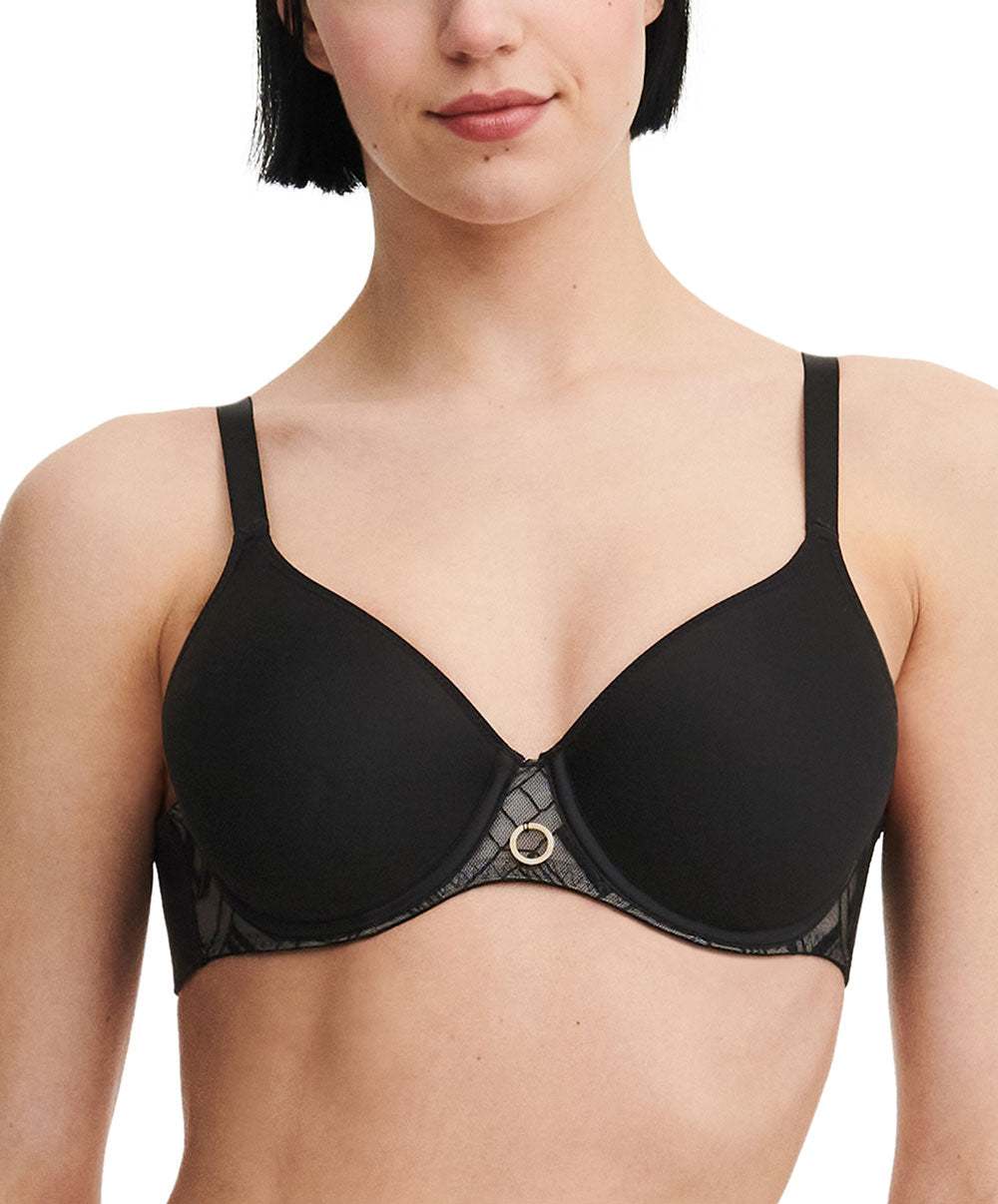 Soutien-gorge coque à mémoire de forme très enveloppant Chantelle Graphic Support noir C21S60-011