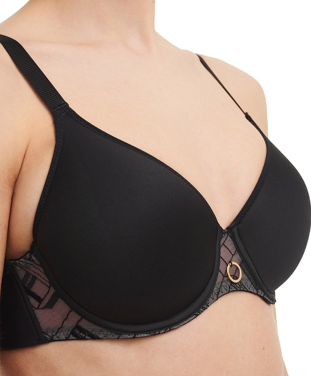 Soutien-gorge coque à mémoire de forme très enveloppant Chantelle Graphic Support noir C21S60-011