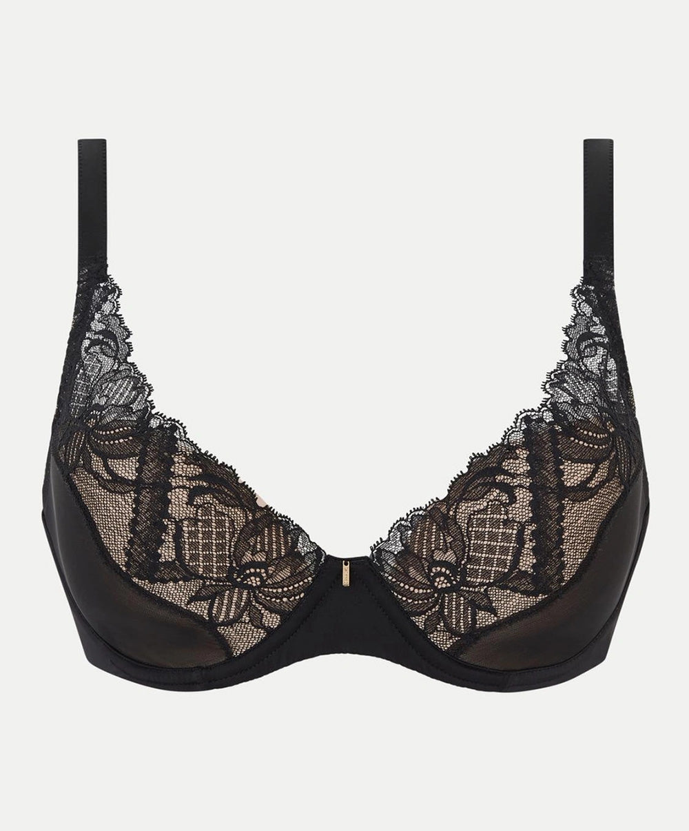 Soutien-gorge coque plongeant Chantelle Orangerie Dream noir C17Q20-011