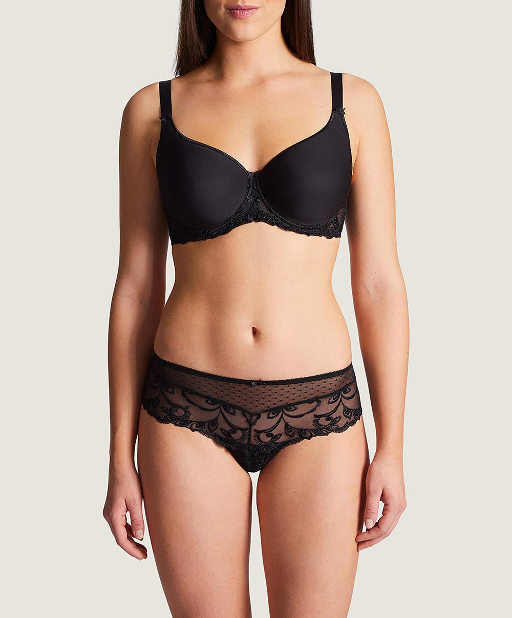 Soutien-gorge coque moulé lisse spacer Au Bal de Flore noir Aubade OF09-02-NOIR