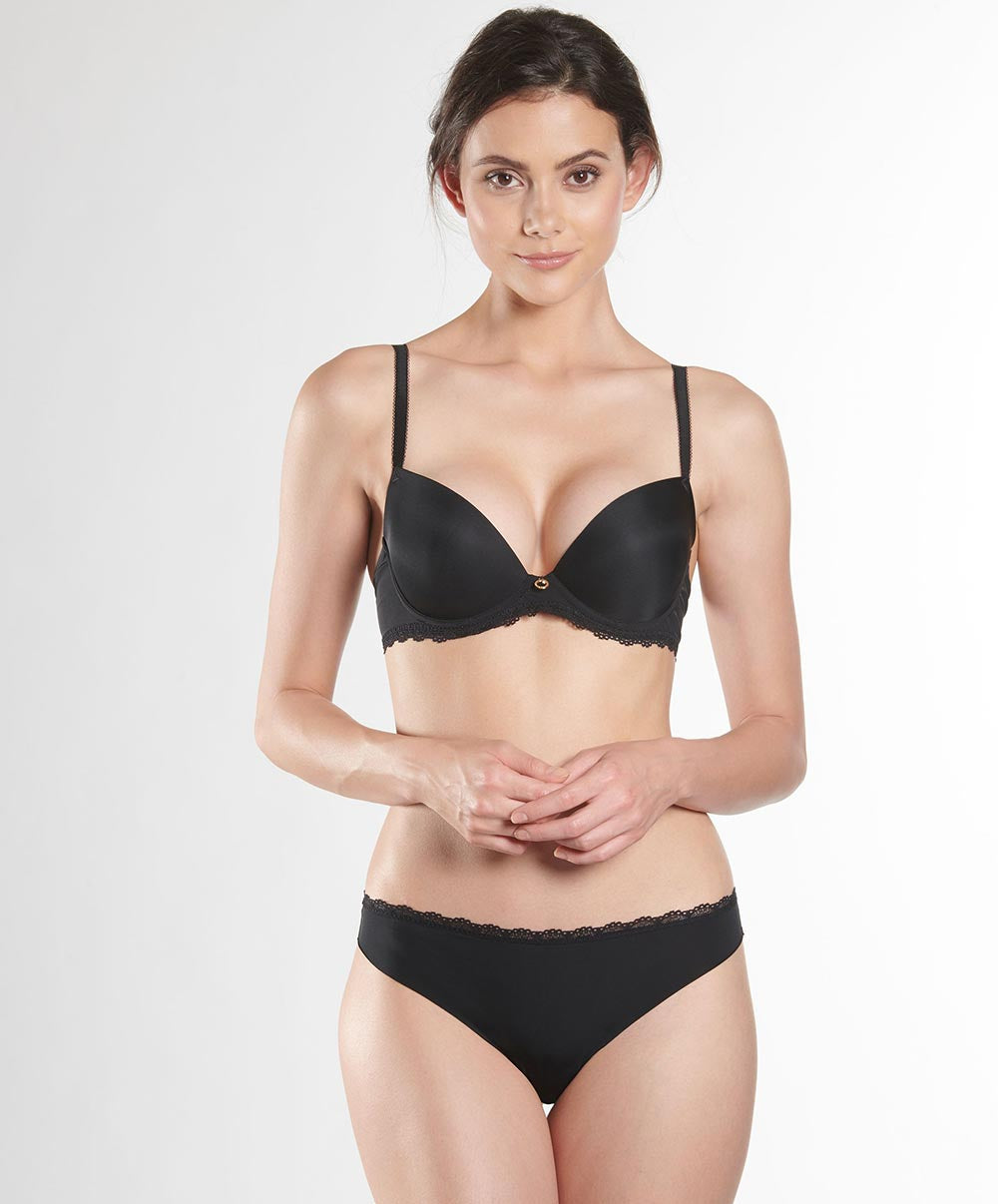 Soutien-gorge push-up coque plongeant Lysessence noir Aubade NK08-N-NOIR