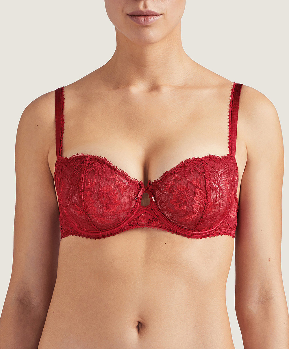 Soutien-gorge corbeille rouge Aube Amoureuse rouge Aubade QA14-ROAM