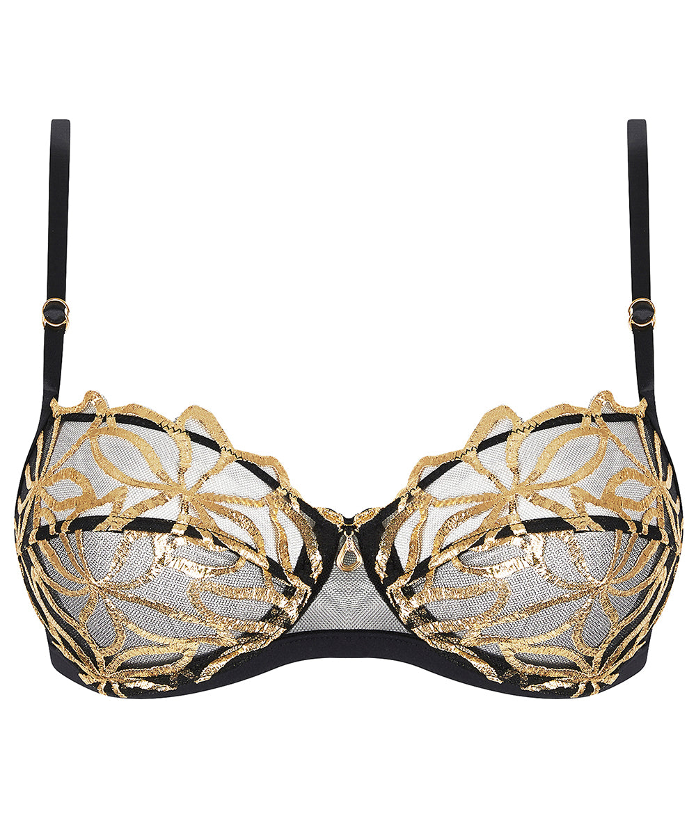 Soutien-gorge corbeille Lise Charmel Éclats d'Or noir or ACJ3029-NO