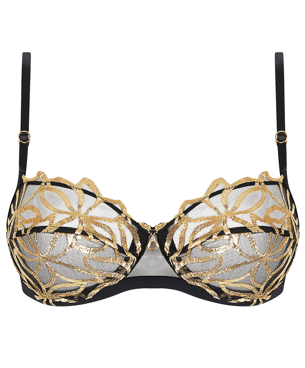 Soutien-gorge corbeille Lise Charmel Éclats d'Or noir or ACJ3029-NO