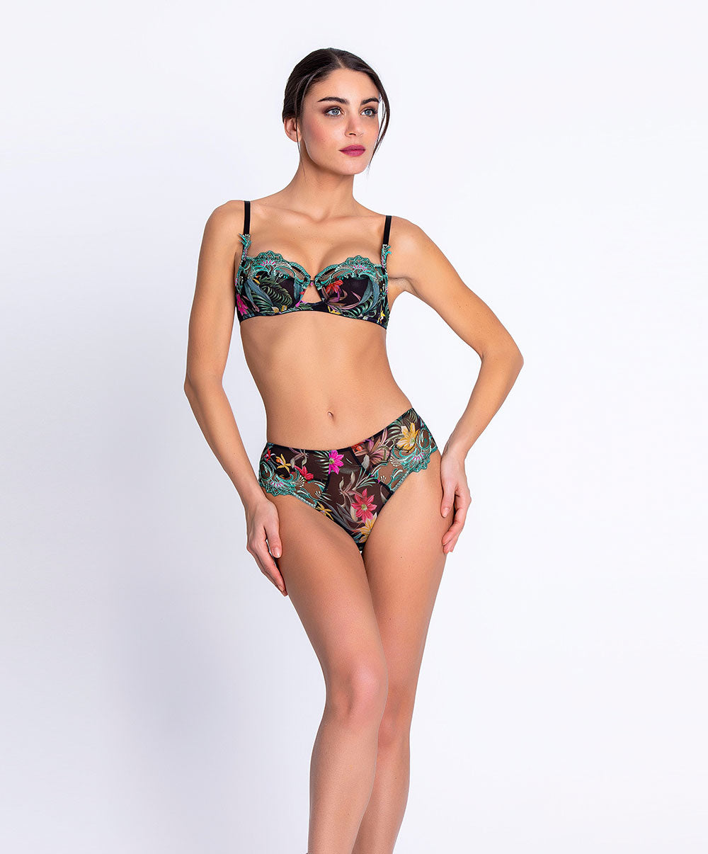Soutien-gorge corbeille Lise Charmel Fleurs Étoiles éclat étoile (noir et multicolore) ACH3096-EE