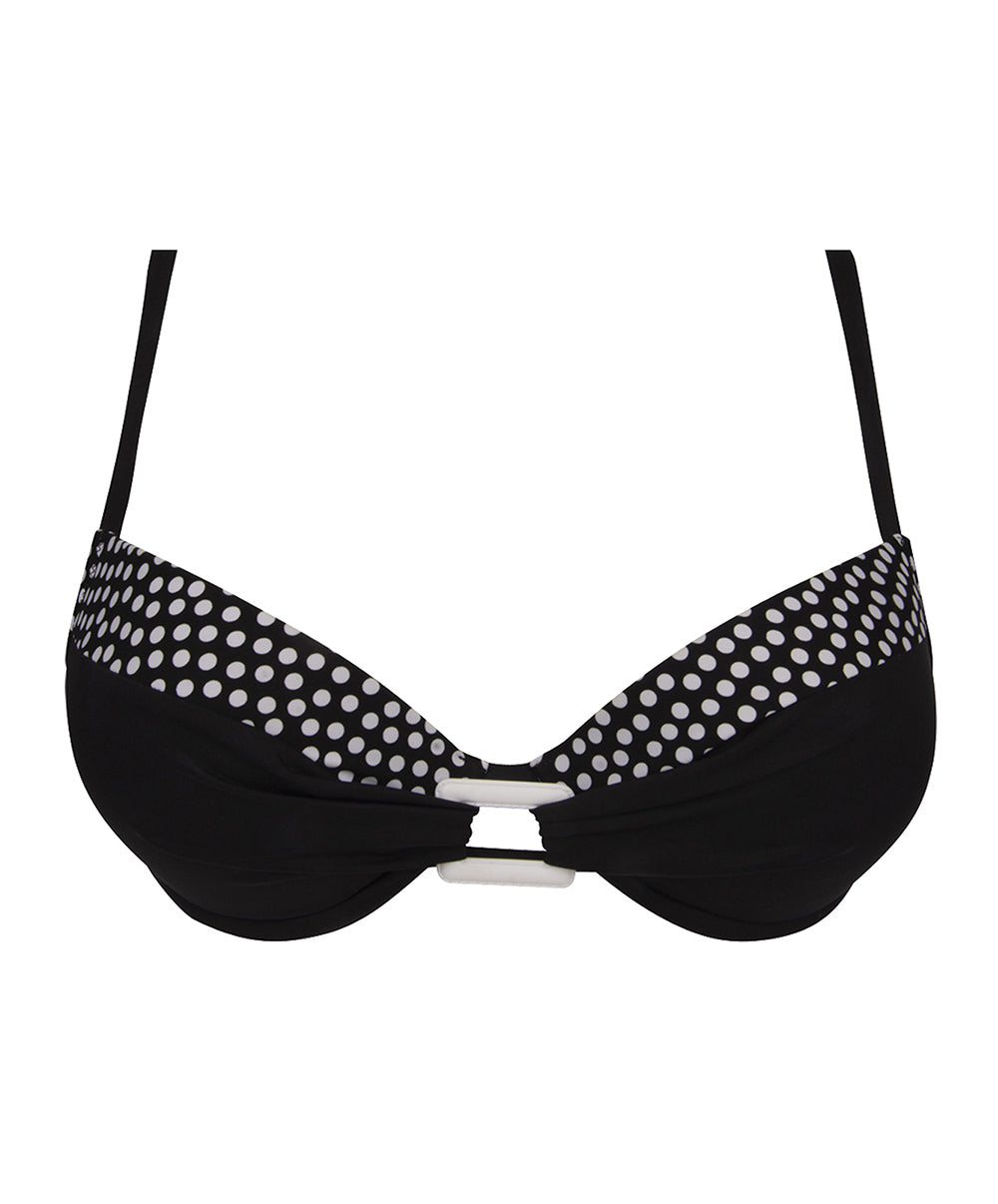 Soutien-gorge de bain coque La Muse Dolce Vita pois noir Antigel Bain EBB4386-PN