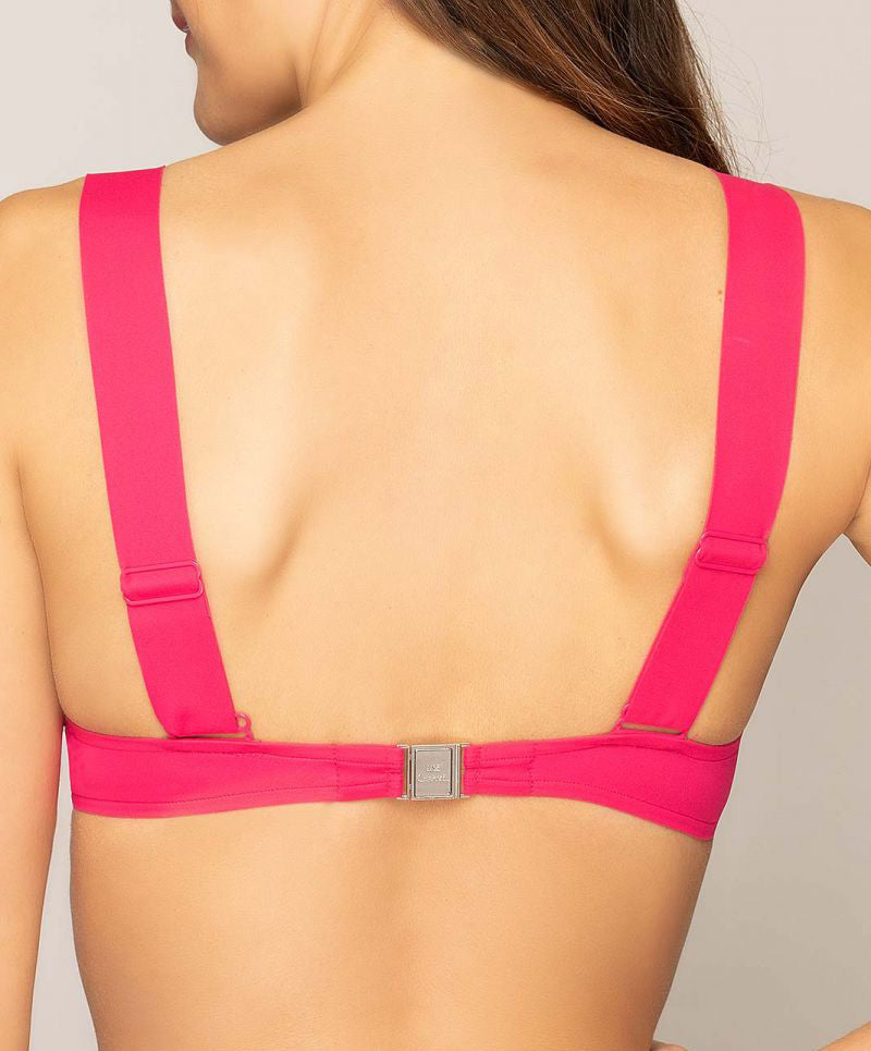 Soutien-gorge de bain coque Lise Charmel bain Jeux d'Anneaux azalée fuchsia ABA8031-AA face