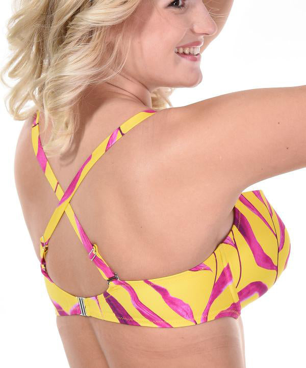 Soutien-gorge de bain coque bonnets profonds L'Antigelwood feuille rose Antigel Bain FBA4082-FR