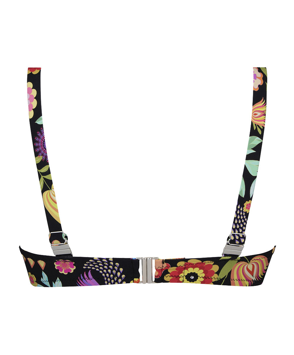 Soutien-gorge de bain corbeille grande taille La Muse en Fleurs bouquet radieux noir Antigel Bain FBB3530-BR