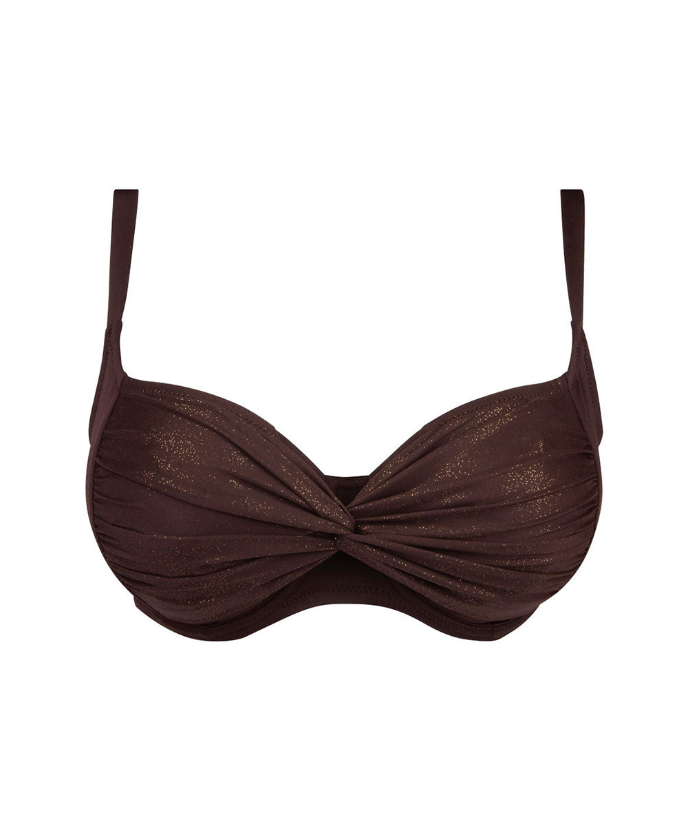 Soutien-gorge de bain corbeille grande taille Antigel Bain La Starlette star marron FBB3505-SM 10