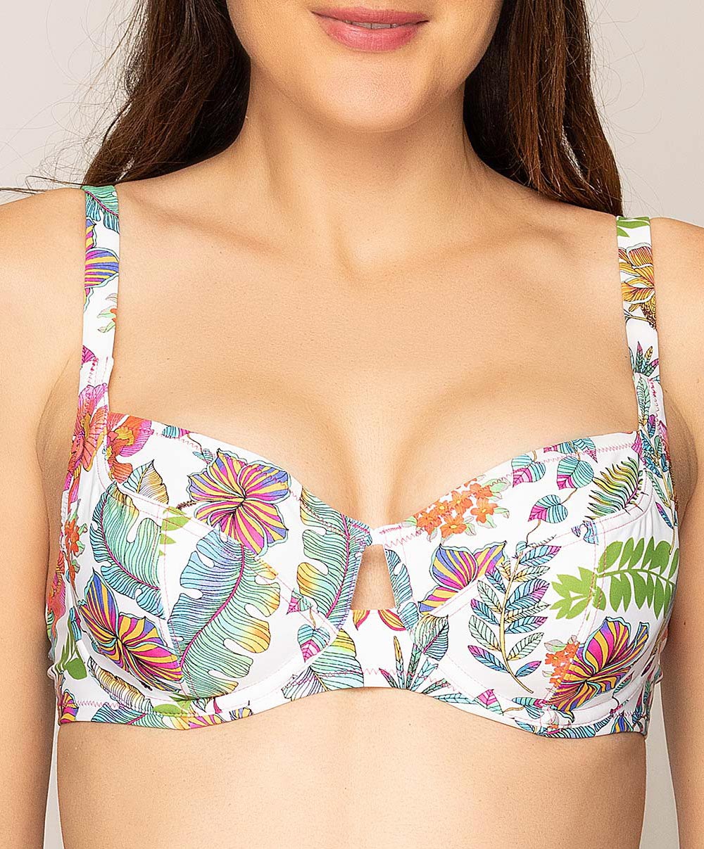 Soutien-gorge de bain corbeille grande taille La tropicale blanc Antigel Bain FBA3562-BT face