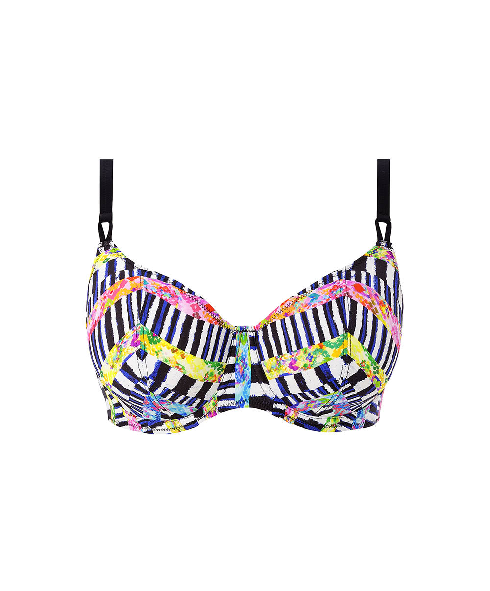 Soutien-gorge de bain décolleté plongeant grande taille Electro rave Multicolore Freya swim AS204202-MUI-1