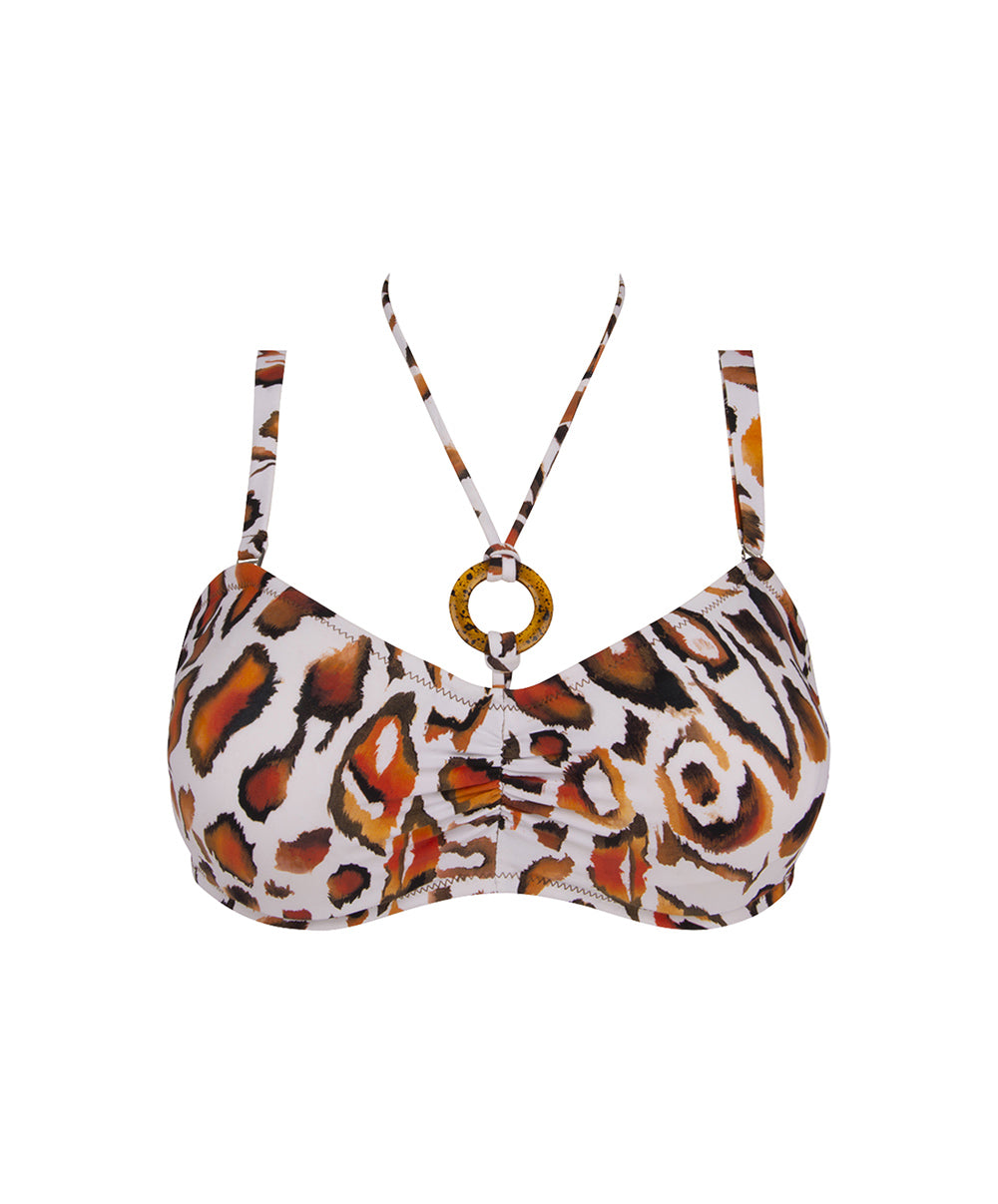 Soutien-gorge de bain souple bandeau bonnet profond La Muse Féline panthère Antigel Bain FBB7446-BF