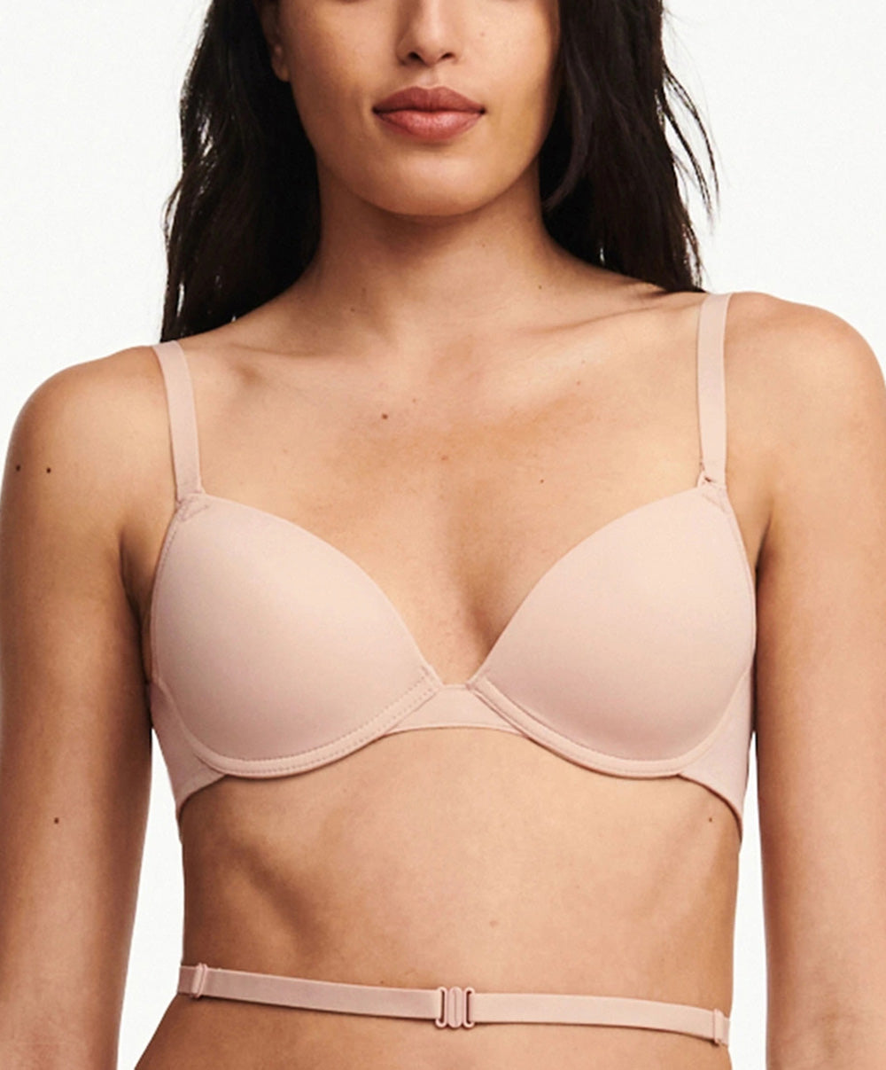 Soutien-gorge coques dos nu multipositions Chantelle Open Back beige doré C912N9-01N