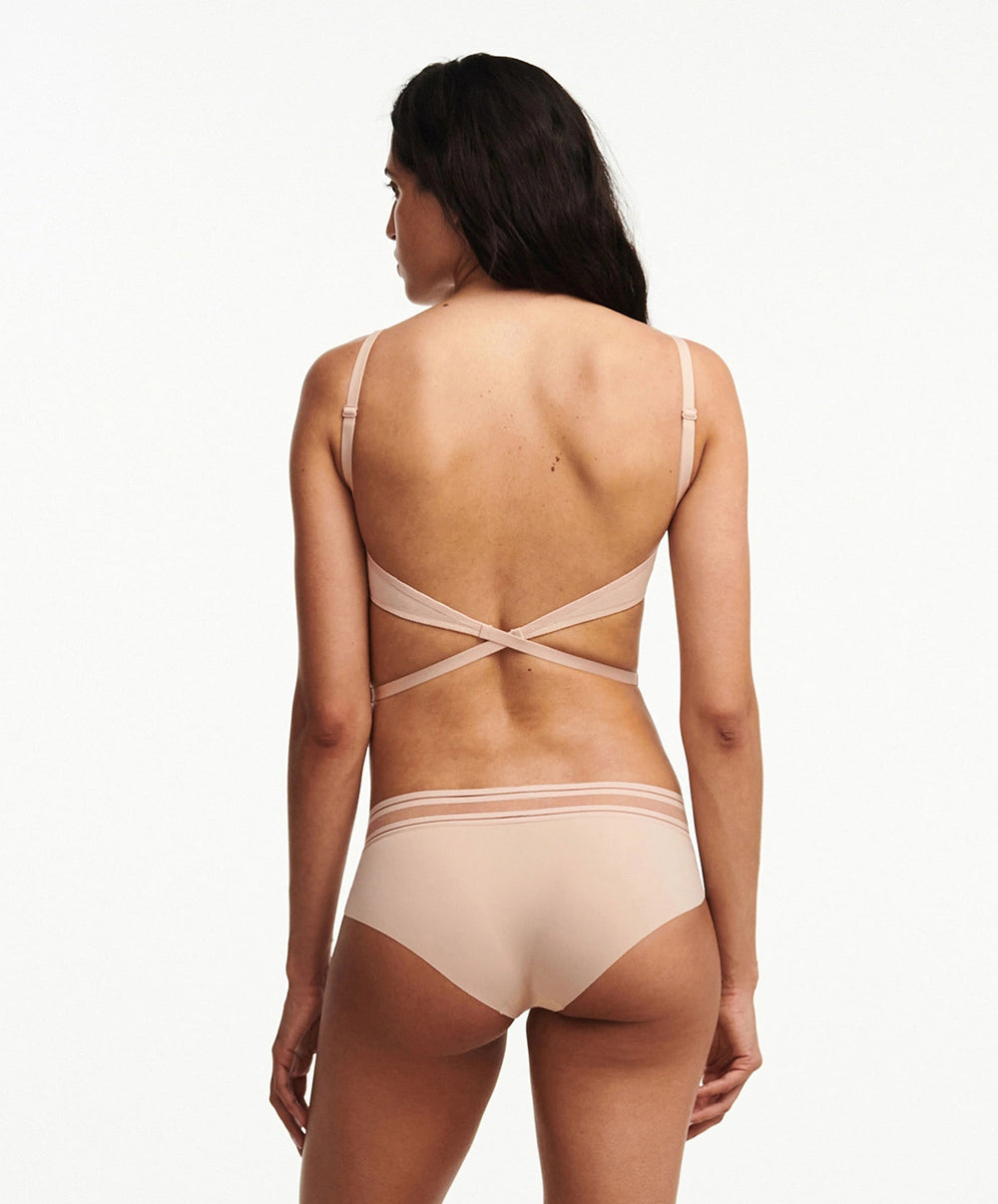 Soutien-gorge coques dos nu multipositions Chantelle Open Back beige doré C912N9-01N