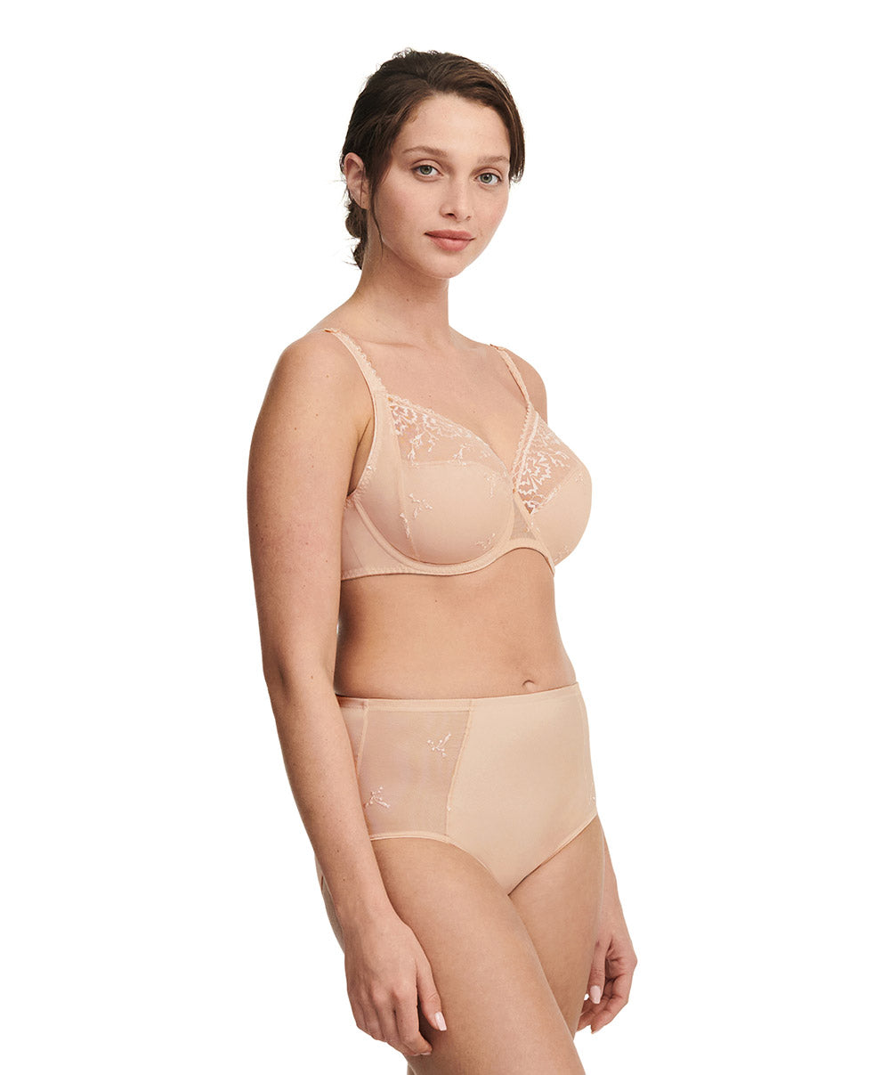Soutien-gorge couvrant 3 parties grande taille Chantelle Every curve beige doré C16B10-01N