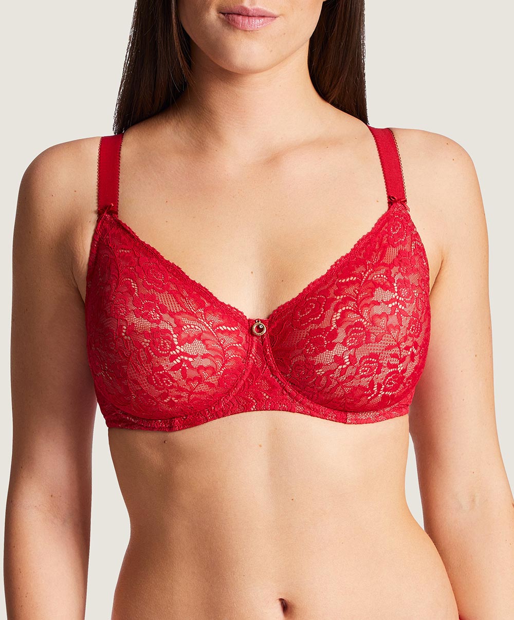 Soutien-gorge emboitant grande taille avec armatures rouge Rosessence rouge gala Aubade HK13-GALA