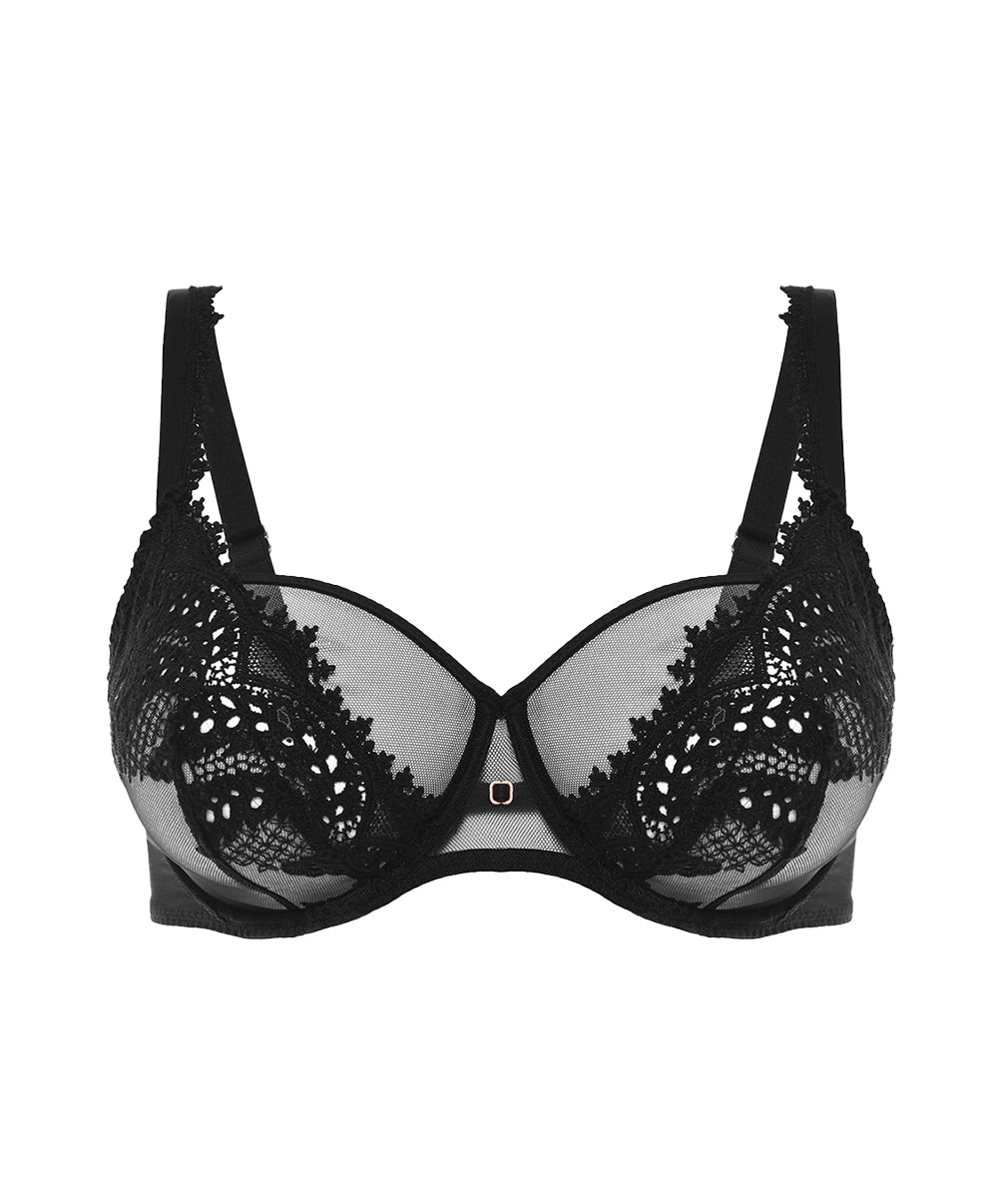 Soutien-gorge emboitant en dentelle pour poitrine généreuse Simone Pérèle Mystic noir 1D3322-015