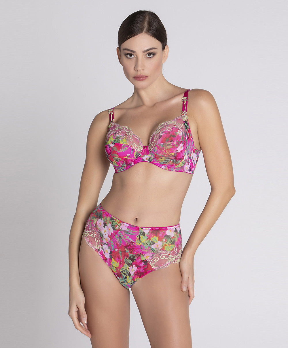 Soutien-gorge grande taille armature couvrant Lise Charmel Envolée de Fleurs fuchsia BCH6183-EF